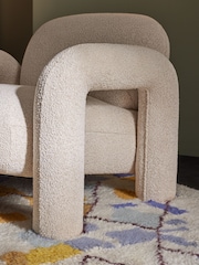 MADE.COM Pax Boucle Off White Bobo Accent Chair in Velvet - Image 4 of 5