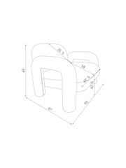 MADE.COM Pax Boucle Off White Bobo Accent Chair in Velvet - Image 5 of 5