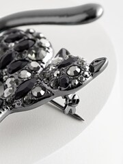 Black Halloween Cat Sparkle Brooch - Image 6 of 7