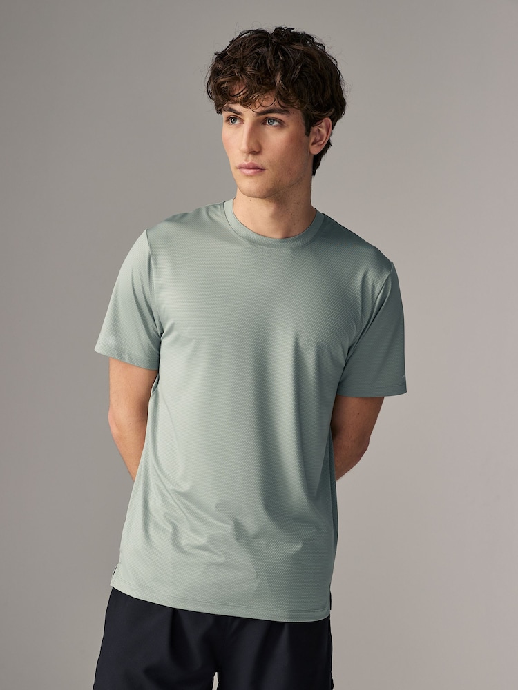 Dark Sage Green - Active Gym Texture Training T-Shirt - Image 2 of 8 Dark Sage Green - Active Gym Texture Training T-Shirt - Image 2 of 8