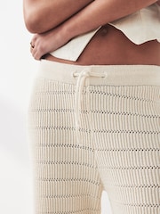 ONLY Cream Wide Leg Crochet Beach Trousers - Image 3 of 5
