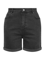 Yours Curve Black Mom Turn Hem Shorts - Image 5 of 5