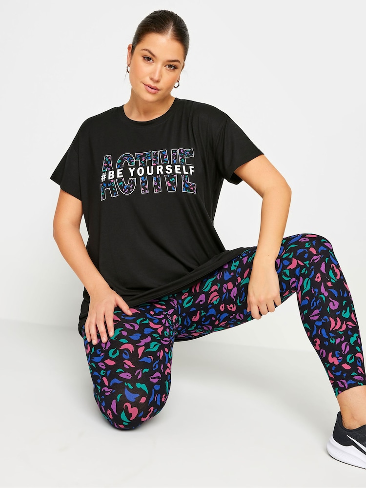 Yours Curve Black Be yourself Active Top - Image 1 of 5