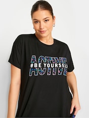 Yours Curve Black Be yourself Active Top - Image 4 of 5