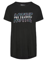 Yours Curve Black Be yourself Active Top - Image 5 of 5