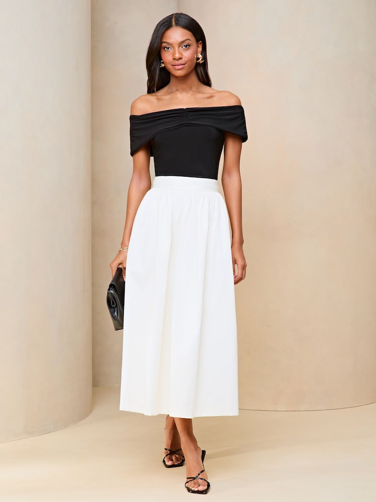 Lipsy Ruched Front Bardot Top - Image 3 of 4