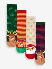 Hamish the Highland Cow Christmas Pattern Ankle Socks 4 Pack - Image 1 of 5
