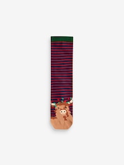 Hamish the Highland Cow Christmas Pattern Ankle Socks 4 Pack - Image 2 of 5