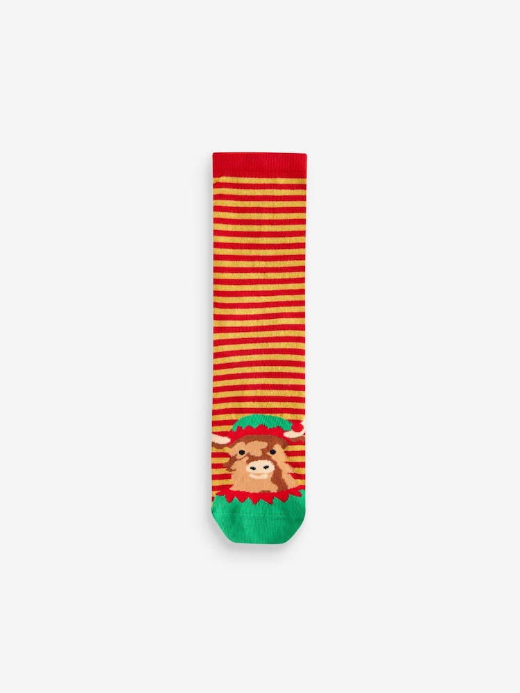 Hamish the Highland Cow Christmas Pattern Ankle Socks 4 Pack - Image 5 of 5