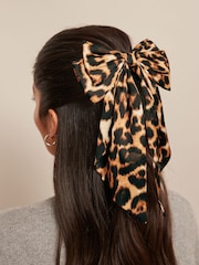 Animal Check Bow Hair Clip - Image 1 of 5