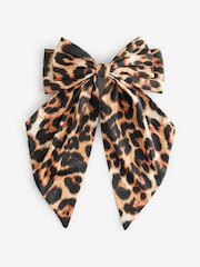 Animal Check Bow Hair Clip - Image 3 of 5