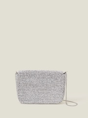 Accessorize Silver Fold Over Beaded Clutch Bag - Image 2 of 4