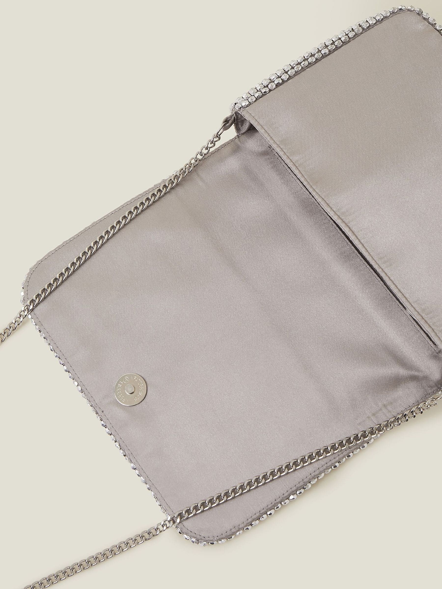 Buy Accessorize Silver Fold Over Beaded Clutch Bag from Next Luxembourg