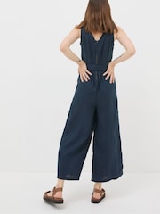 FatFace Liz Blue Linen Jumpsuit - Image 3 of 7