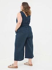 FatFace Liz Blue Linen Jumpsuit - Image 6 of 7