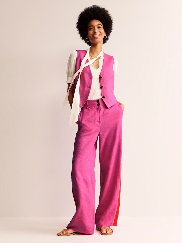 Boden Pink Westbourne Linen Trousers - Image 1 of 5