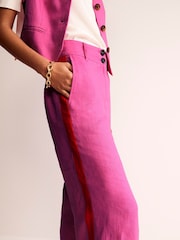 Boden Pink Westbourne Linen Trousers - Image 4 of 5