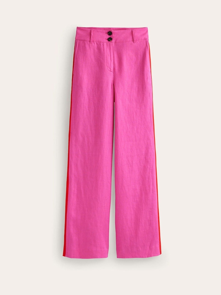Boden Pink Westbourne Linen Trousers - Image 5 of 5