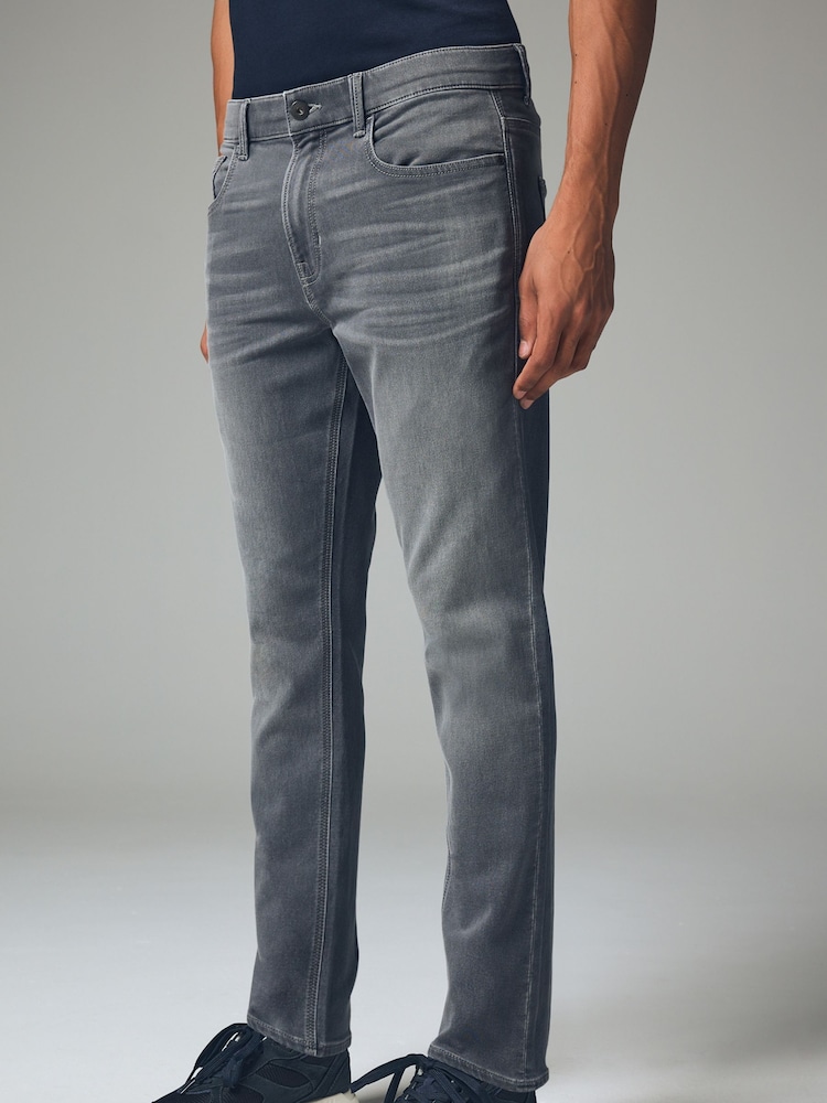 Grey Mid Slim Fit Comfort Stretch Jeans - Image 1 of 13 Grey Mid Slim Fit Comfort Stretch Jeans - Image 1 of 13