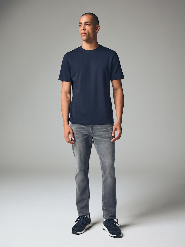 Grey Mid Slim Fit Comfort Stretch Jeans - Image 2 of 13 Grey Mid Slim Fit Comfort Stretch Jeans - Image 2 of 13