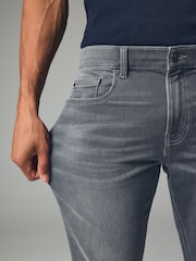 Grey Mid Slim Fit Comfort Stretch Jeans - Image 6 of 13