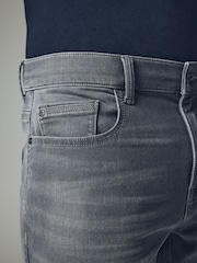 Grey Mid Slim Fit Comfort Stretch Jeans - Image 7 of 13