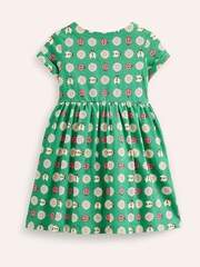 Boden Green 100% Cotton Sunflower Short Sleeved Fun Jersey Dress - Image 3 of 4