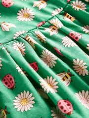 Boden Green 100% Cotton Sunflower Short Sleeved Fun Jersey Dress - Image 4 of 4