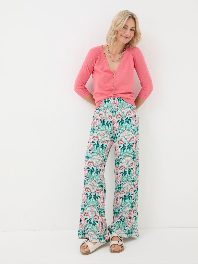 FatFace Leila Green Mirror Paisley Palazzo Trousers - Image 1 of 5 FatFace Leila Green Mirror Paisley Palazzo Trousers - Image 1 of 5
