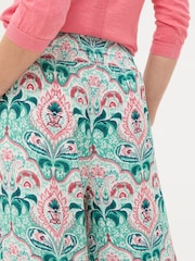 FatFace Leila Green Mirror Paisley Palazzo Trousers - Image 3 of 5