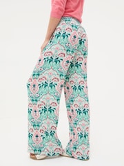 FatFace Leila Green Mirror Paisley Palazzo Trousers - Image 4 of 5