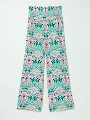 FatFace Leila Green Mirror Paisley Palazzo Trousers - Image 5 of 5