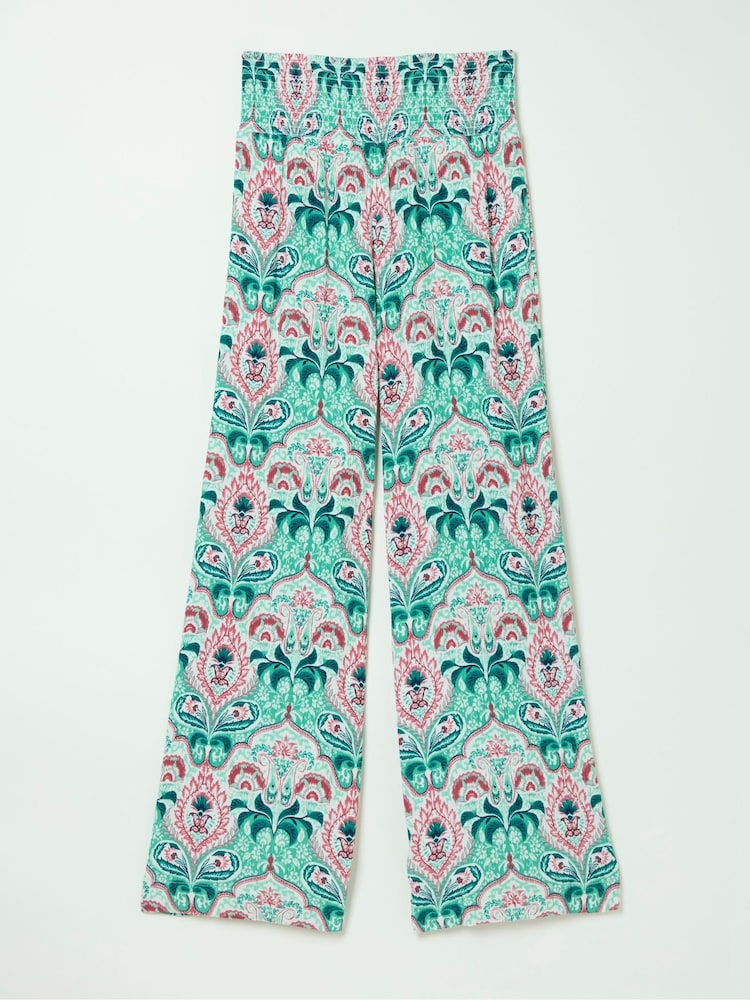 FatFace Leila Green Mirror Paisley Palazzo Trousers - Image 5 of 5 FatFace Leila Green Mirror Paisley Palazzo Trousers - Image 5 of 5