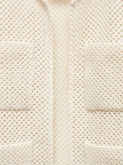 Mango Cream Knitted Cardigan With Drawstring - Image 7 of 7