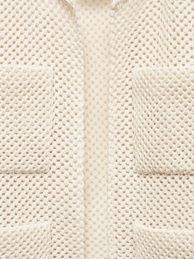 Mango Cream Knitted Cardigan With Drawstring - Image 7 of 7