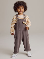 Marron mink - Ensemble salopette en velours côtelé et t-shirt à manches longues (3mois-7ans) - Image 1 of 4
