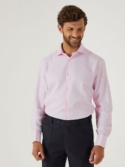 Skopes Pink 100% Cotton Double Cuff Dobby Shirt - Image 1 of 6