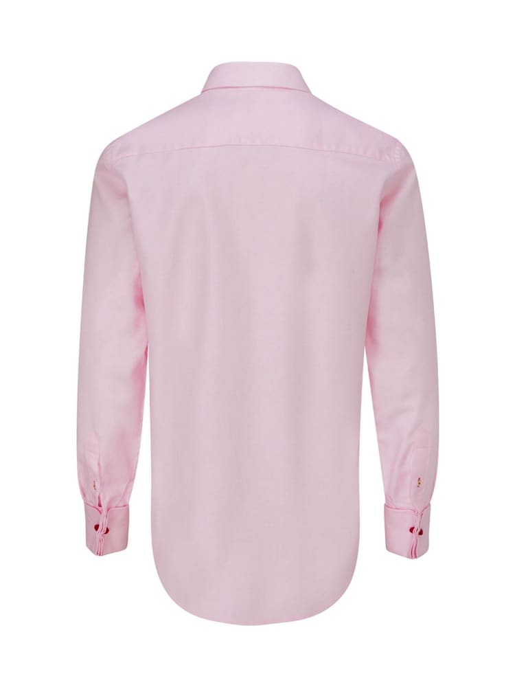 Skopes Pink 100% Cotton Double Cuff Dobby Shirt - Image 2 of 6