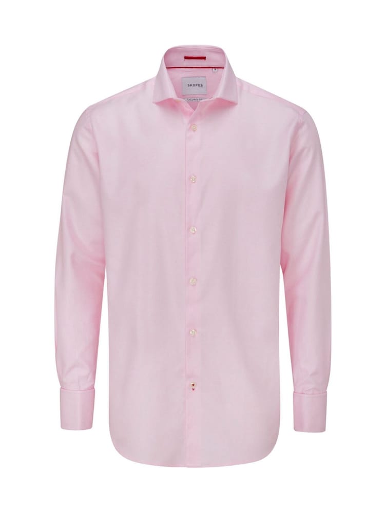 Skopes Pink 100% Cotton Double Cuff Dobby Shirt - Image 3 of 6