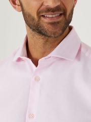 Skopes Pink 100% Cotton Double Cuff Dobby Shirt - Image 6 of 6