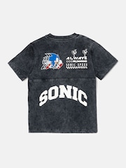 Angel & Rocket Black 100% Cotton Sonic Seam Detail Printed T-Shirt - Image 4 of 5