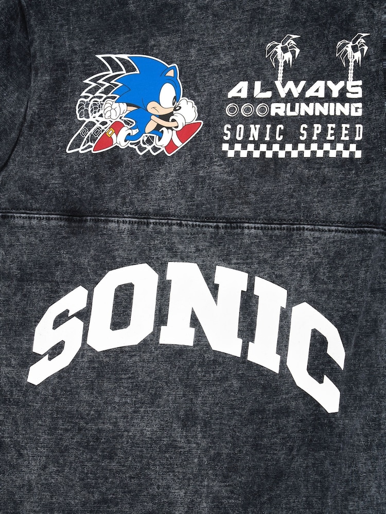 Angel & Rocket Black 100% Cotton Sonic Seam Detail Printed T-Shirt - Image 5 of 5