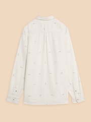 White Stuff White Lighthouse Print Linen Shirt - Image 6 of 7