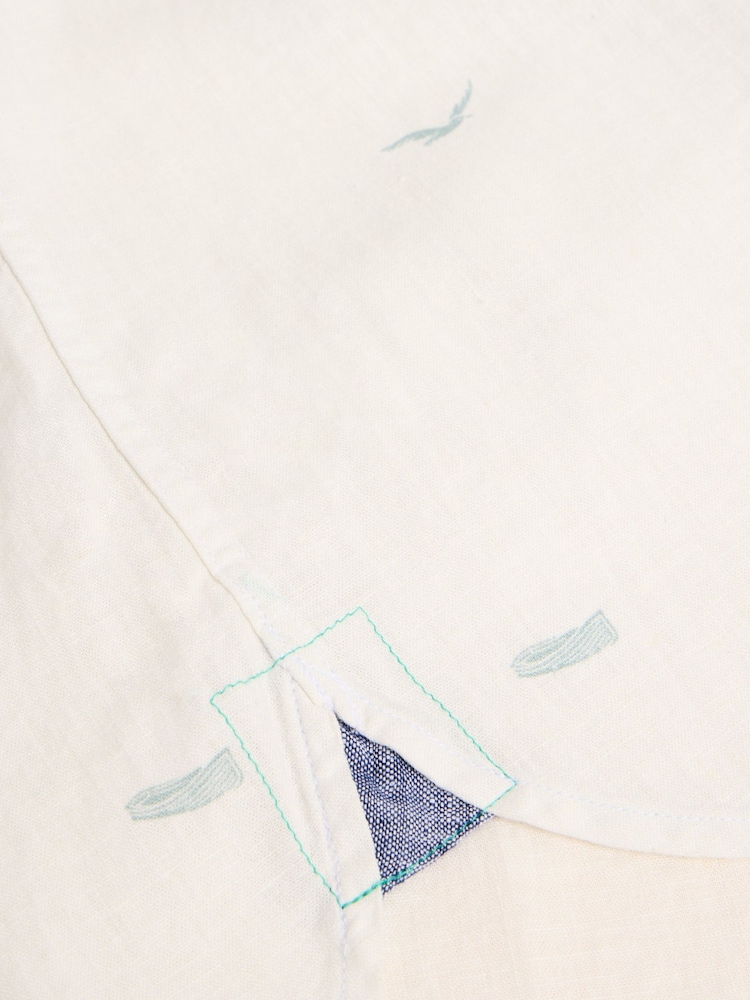 White Stuff White Lighthouse Print Linen Shirt - Image 7 of 7