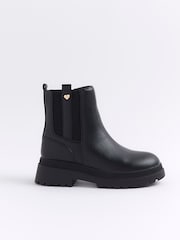 River Island Black Girls Stud Chelsea Boots - Image 1 of 4