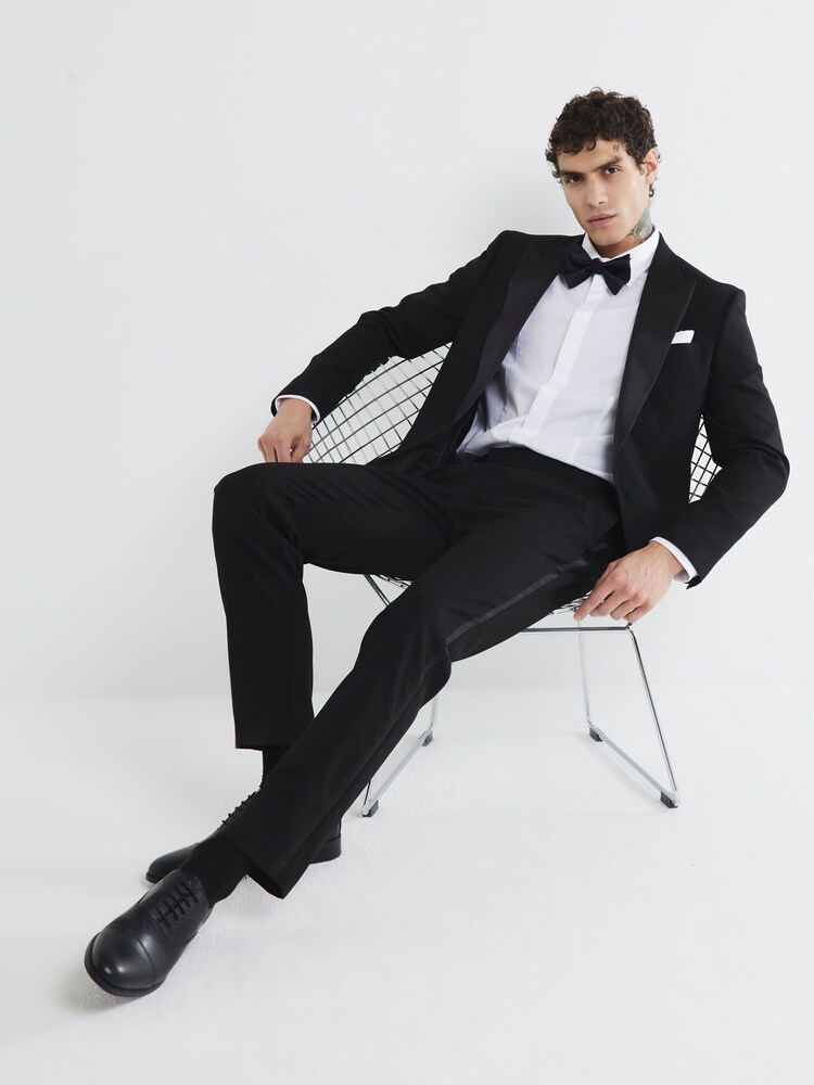 River Island Black Ground Stretch Suit Jacket - Image 2 of 4