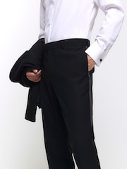 River Island Black Ground Stretch Suit Jacket - Image 3 of 4