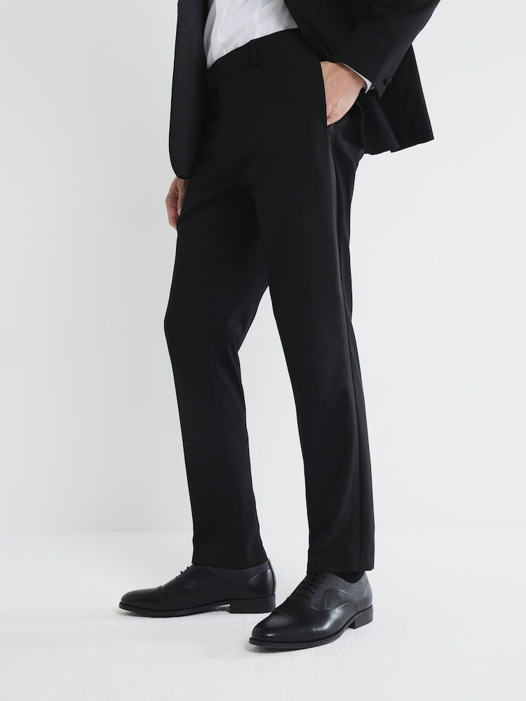 River Island Black Ground Plain Slim Tux Trousers - Image 3 of 4