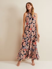 Phase Eight Black Vora Printed Tiered Maxi Dress - Image 1 of 7