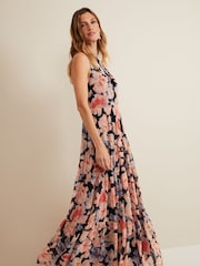 Phase Eight Black Vora Printed Tiered Maxi Dress - Image 5 of 7